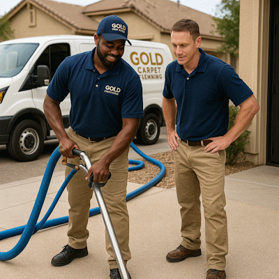 Professional carpet cleaning team working in Oracle